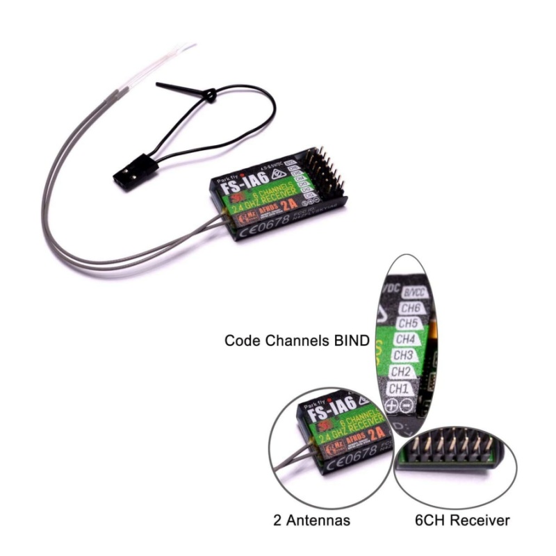 Drone Racing Receiver - Receptor Flysky FS-IA6 6CH antena Dual